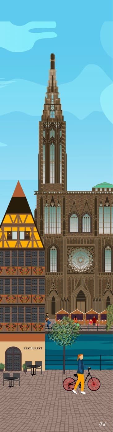 Marque-page Strasbourg bleu