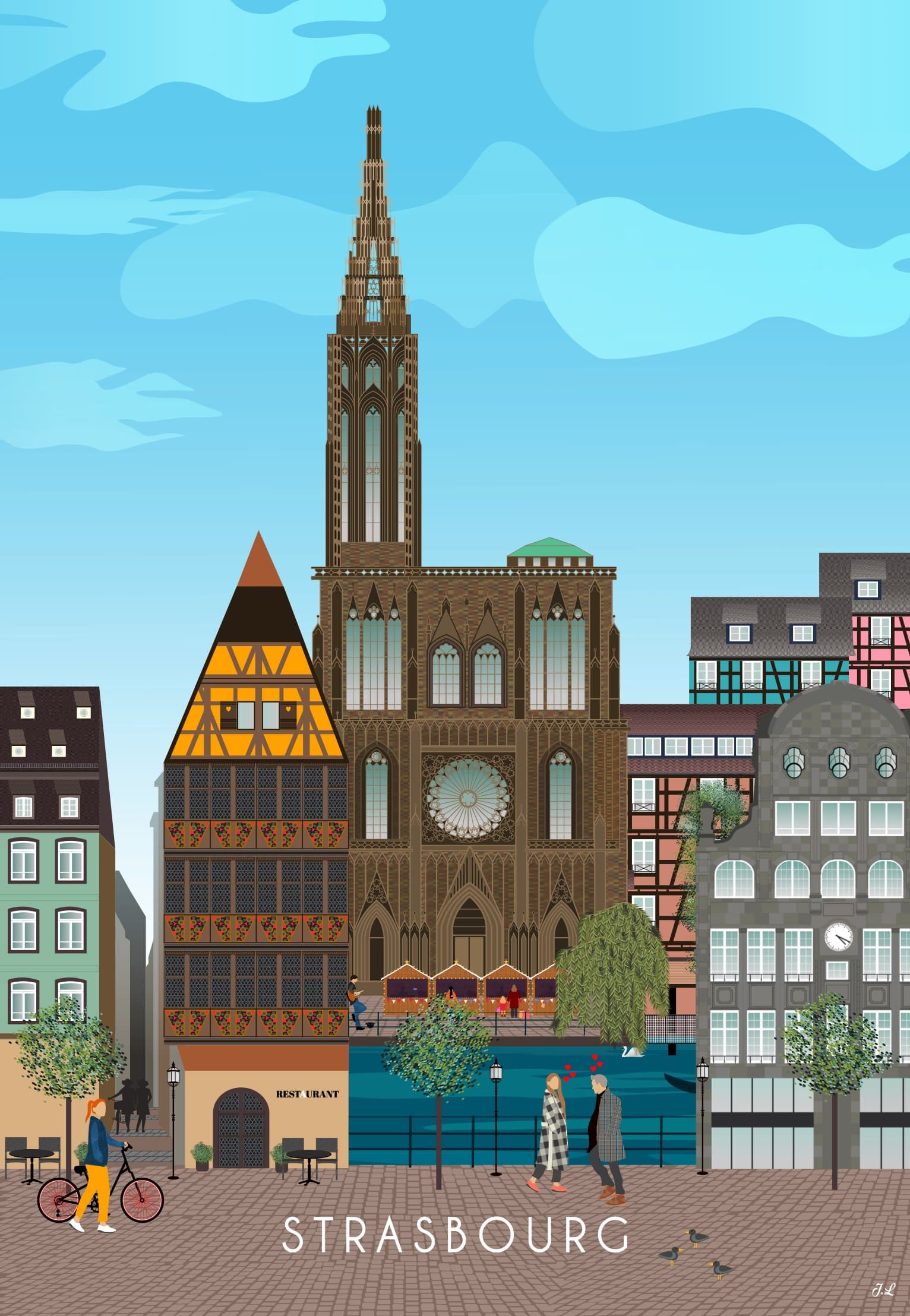 Strasbourg — La Cathédrale, illustration Julie Lemire